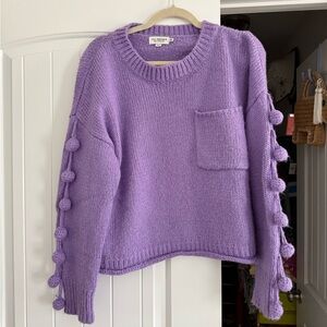 Molly Bracken Purple Pom-Pom Sweater